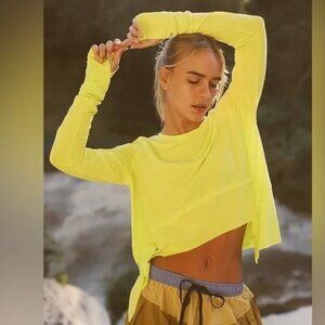 Free People Neon Yellow Long Sleeve Top